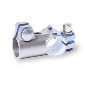  TE.E T-Verfahrschlitten, Edelstahl Typ: B - mit Dichtungen (Dichtscheiben Polyacetal POM, blau, Zwischenring Silikon 40 ... 60 Shore A, blau)