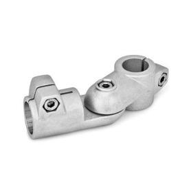  GSP Gelenk-Klemmverbinder, Aluminium Typ: T - Verstellung mit 15°-Teilung (Verzahnung)<br />Oberfläche: 8 - gestrahlt, matt, gestrahlt, matt