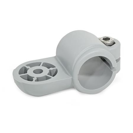  LSQ.P Swivel clamps, plastic Type: OZ - Without centring step (smooth)
Surface: 4 - Polyamide (PA), glass fiber reinforced, Gray matt, temperature resistant up to 100 °C, RAL 7040
