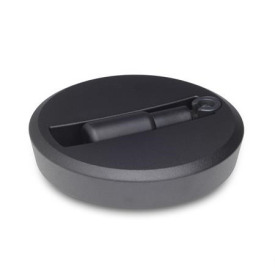  VZH Handwheels for linear units and transfer units Type: RU - With rotating, retractable handle (only available for d2 100-160)<br />Finish: 2 - textured finish, Textured powder-coated, Black , RAL 9005<br />d<sub>2</sub>: 80...100 - Disk handwheel