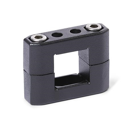  CM Tube supports, multi-piece, aluminum d<sub>1</sub> / s<sub>1</sub>: V - Square
Surface: 2 - Black, textured powder-coated, RAL 9005