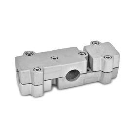  WMD Winkel-Klemmverbinder, mehrteilig, Aluminium d<sub>1</sub> / s: B - Bohrung<br />Oberfläche: 8 - gestrahlt, matt, gestrahlt, matt