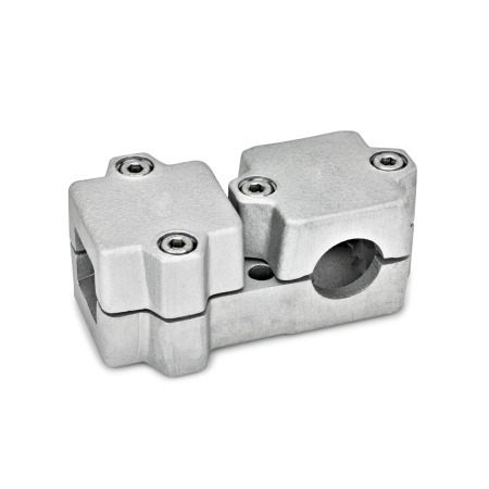  TM T-clamps, multi-piece, aluminum d<sub>1</sub> / s<sub>1</sub>: V - Square
d<sub>2</sub> / s<sub>2</sub>: B - Bore
Surface: 8 - Blasted, matt, blasted, matt