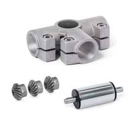  YTS T-angle gears, for single tube linear units Surface: 8 - Blasted, matt, blasted, matt<br />Type: B - Angle gear box + bevel gear wheel set + drive unit (steel chrome plated)