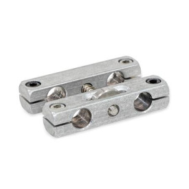  VGP Verstellbare Parallel-Klemmhalter, Aluminium Form: 2 - mit Innensechskantschrauben Edelstahl DIN 912-A2-70 | zwei Stück blank und zwei Stück chemisch geschwärzt<br />Oberfläche: G - Aluminium gleitgeschliffen, matt
