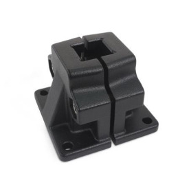  BM Fuß-Klemmverbinder, mehrteilig, Aluminium d<sub>1</sub> / s: V - Vierkant<br />Oberfläche: 2 - strukturiert pulverbeschichtet, Schwarz, RAL 9005