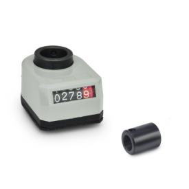  VZPM Position indicators for profile linear units, mechanical with adapter bushing Installation position: R - on the chamfer, below<br />Surface Polyamide (PA): G - shiny finish, Gray, RAL 7035