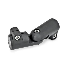  GST Gelenk-Klemmverbinder, Aluminium Typ: T - Verstellung mit 15°-Teilung (Verzahnung)<br />Oberfläche: 2 - strukturiert pulverbeschichtet, Schwarz, RAL 9005