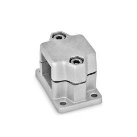  FM Flansch-Klemmverbinder, mehrteilig, Aluminium d<sub>1</sub> / s: V - Vierkant<br />Oberfläche: 8 - gestrahlt, matt, gestrahlt, matt