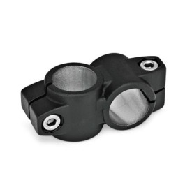  KS Kreuz-Klemmverbinder, Aluminium Oberfläche: 2 - strukturiert pulverbeschichtet, Schwarz, RAL 9005