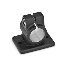  FSZ Flansch-Klemmverbinder, mit zwei Befestigungsbohrungen, Aluminium Oberfläche: 2 - strukturiert pulverbeschichtet, Schwarz, RAL 9005