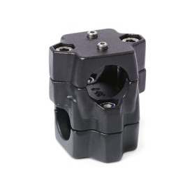  KM.E Cross linear unit connectors for one-axis systems, multi-piece, aluminum 