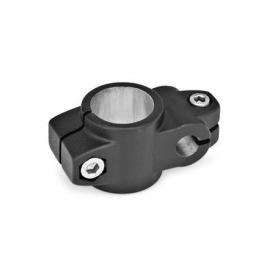  KSU Kreuz-Klemmverbinder, ungleiche Bohrungsmaße, Aluminium Oberfläche: 2 - strukturiert pulverbeschichtet, Schwarz, RAL 9005