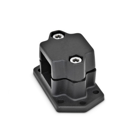  FMS Flansch-Klemmverbinder, mehrteilig, mit sechs Befestigungsbohrungen, Aluminium d<sub>1</sub> / s: V - Vierkant
Oberfläche: 2 - strukturiert pulverbeschichtet, Schwarz, RAL 9005