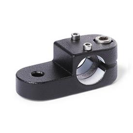  LKQ.E Laschen-Verfahrschlitten, Aluminium d1: G - mit Gleiteinsatz<br />Oberfläche: 2 - strukturiert pulverbeschichtet, Schwarz, RAL 9005