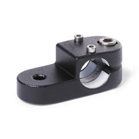  LKQ.E Laschen-Verfahrschlitten, Aluminium d1: G - mit Gleiteinsatz<br />Oberfläche: 2 - strukturiert pulverbeschichtet, Schwarz, RAL 9005