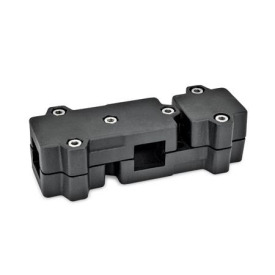  WMD Winkel-Klemmverbinder, mehrteilig, Aluminium d<sub>1</sub> / s: V - Vierkant<br />Oberfläche: 2 - strukturiert pulverbeschichtet, Schwarz, RAL 9005