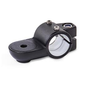  LSQ.E Laschen-Verfahrschlitten, Aluminium Typ: OZ - ohne Zentrieransatz (glatt)<br />d1: G - mit Gleiteinsatz<br />Oberfläche: 2 - strukturiert pulverbeschichtet, Schwarz, RAL 9005