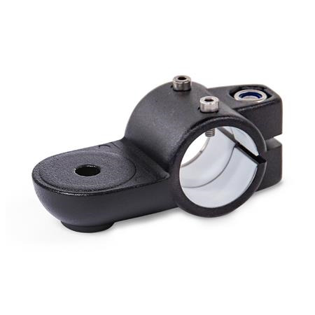  LSQ.E Swivel linear unit connectors, aluminum Type: OZ - Without centring step (smooth)
d1: G - with slide insert
Surface: 2 - Black, textured powder-coated, RAL 9005