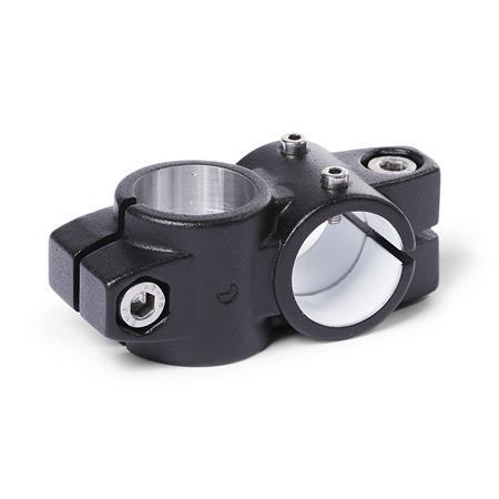  KS.E Cross linear unit connectors for one-axis systems, aluminium d1: G - with slide insert
Surface: 2 - textured powder-coated, Black, RAL 9005