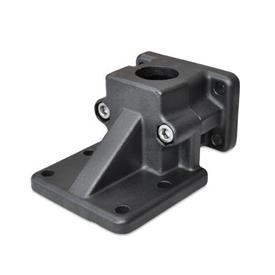  BMA Fußflansch-Klemmverbinder, mehrteilig, Aluminium d<sub>1</sub> / s: B - Bohrung<br />Oberfläche: 2 - strukturiert pulverbeschichtet, Schwarz, RAL 9005