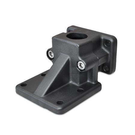  BMA Fußflansch-Klemmverbinder, mehrteilig, Aluminium d<sub>1</sub> / s: B - Bohrung
Oberfläche: 2 - strukturiert pulverbeschichtet, Schwarz, RAL 9005