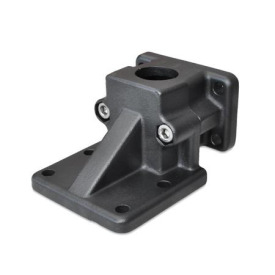  BMA Fußflansch-Klemmverbinder, mehrteilig, Aluminium d<sub>1</sub> / s: B - Bohrung<br />Oberfläche: 2 - strukturiert pulverbeschichtet, Schwarz, RAL 9005