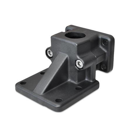  BMA Fußflansch-Klemmverbinder, mehrteilig, Aluminium d<sub>1</sub> / s: B - Bohrung
Oberfläche: 2 - strukturiert pulverbeschichtet, Schwarz, RAL 9005