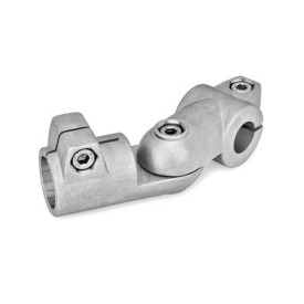  GSQ Gelenk-Klemmverbinder, Aluminium Typ: T - Verstellung mit 15°-Teilung (Verzahnung)<br />Oberfläche: 8 - gestrahlt, matt, gestrahlt, matt