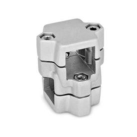  KM Cross clamps, multi-piece, aluminum d1/s1: V - Square<br />d2/s2: V - Square<br />Finish: 8 - Blasted, matt, blasted, matt