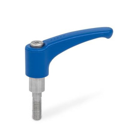  HSK.P Klemmhebel für Rohr-Klemmverbinder aus Kunststoff Oberfläche: VB - Polyamid (PA), glasfaserverstärkt, Blau RAL 5005 matt, temperaturbeständig bis 100 °C , FDA-konformes Kunststoffgranulat, visuell detektierbar, RAL 5005