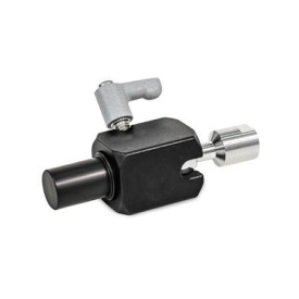  TGK Kugelgelenk-Klemmhalter, Aluminium Typ: W - mit Bolzen, Aluminium<br />Ausstattung: I - Kugelstück mit Innengewinde<br />Schraubstelle: 8 - mit Klemmhebel, Griffkörper Zink-Druckguss strukturiert pulverbeschichtet, Silber RAL 9006<br />Oberfläche: S - schwarz eloxiert