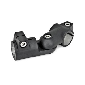  GSQ Gelenk-Klemmverbinder, Aluminium Typ: T - Verstellung mit 15°-Teilung (Verzahnung)<br />Oberfläche: 2 - strukturiert pulverbeschichtet, Schwarz, RAL 9005