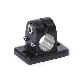  FK.E Flansch-Verfahrschlitten, mit zwei Befestigungsbohrungen, Aluminium d1: B - Bohrung<br />Oberfläche: 2 - strukturiert pulverbeschichtet, Schwarz, RAL 9005
