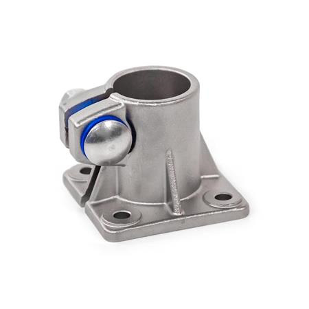  BE Base clamps, stainless steel Type: B - With seals (sealing washer polyacetal POM, blue, spacer ring silicone 40 ... 60 Shore A, blue)