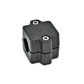  MM Muffen-Klemmverbinder, mehrteilig, Aluminium d<sub>1</sub> / s: B - Bohrung<br />Oberfläche: 2 - strukturiert pulverbeschichtet, Schwarz, RAL 9005