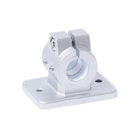  FSZ.E Flanged linear unit connectors, with two fastening bores, aluminum d1: G - with slide insert<br />Surface: 8 - Blasted, matt, blasted, matt