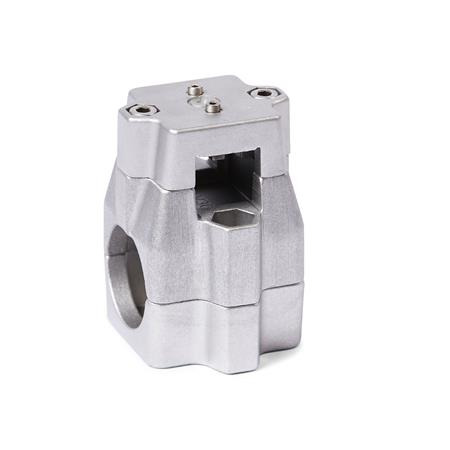  KMU.E Cross linear unit connectors, multi-piece, unequal bore dimensions, aluminum 