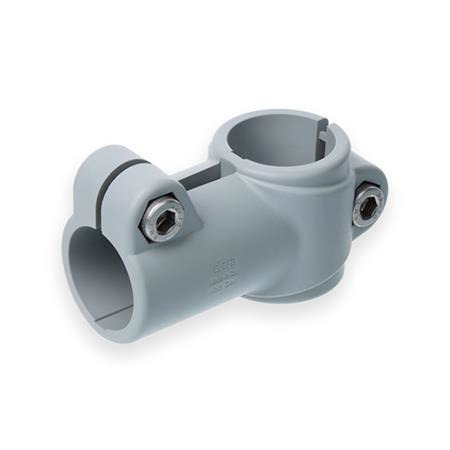  TS.P T-clamps, plastic Surface: 4 - Polyamide (PA), glass fiber reinforced, Gray matt, temperature resistant up to 100 °C, RAL 7040