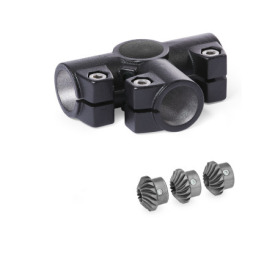 YTS T-angle gears, for single tube linear units Type: A - Angle gear box + bevel gear wheel set<br />Surface: 2 - Black, textured powder-coated, RAL 9005