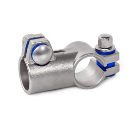  TE T-clamps, stainless steel Type: B - With seals (sealing washer polyacetal POM, blue, spacer ring silicone 40 ... 60 Shore A, blue)