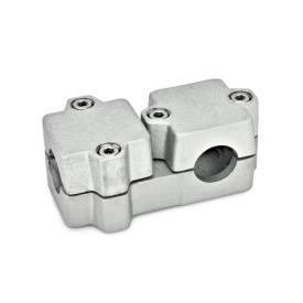  TM T-clamps, multi-piece, aluminum d<sub>1</sub> / s<sub>1</sub>: B - Bore<br />d<sub>2</sub> / s<sub>2</sub>: B - Bore<br />Surface: 8 - Blasted, matt, blasted, matt