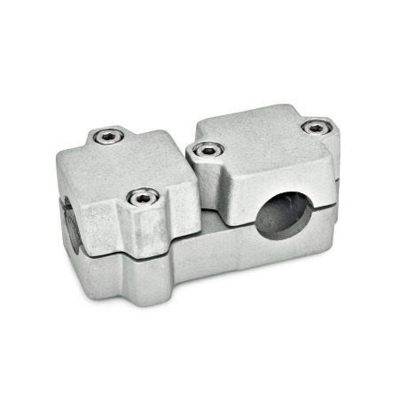  TM T-clamps, multi-piece, aluminum d<sub>1</sub> / s<sub>1</sub>: B - Bore
d<sub>2</sub> / s<sub>2</sub>: B - Bore
Surface: 8 - Blasted, matt, blasted, matt