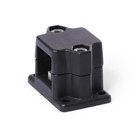  FM.E Flanged linear unit connectors, multi-piece, aluminum d<sub>1</sub> / s: V - Square
Surface: 2 - Black, textured powder-coated, RAL 9005