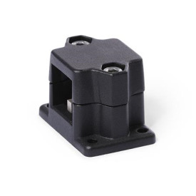  FM.E Flansch-Verfahrschlitten, mehrteilig, Aluminium Bildvarianten: V - Vierkant<br />Oberfläche: 2 - strukturiert pulverbeschichtet, Schwarz, RAL 9005
