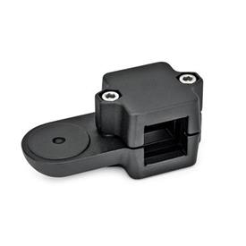  LMQ Swivel clamps, multi-piece, aluminum d<sub>1</sub> / s<sub>1</sub>: V - Square<br />Surface: 2 - Black, textured powder-coated, RAL 9005