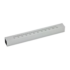  RK Halterohre, vierkant, für Klemmhalter, Aluminium Typ: LS - mit Längsskala (mm-Teilung)