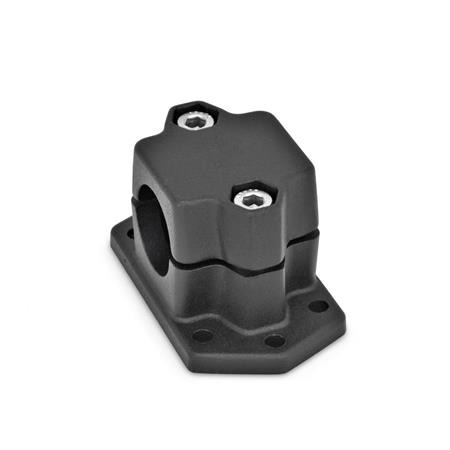  FMS Flansch-Klemmverbinder, mehrteilig, mit sechs Befestigungsbohrungen, Aluminium d<sub>1</sub> / s: B - Bohrung
Oberfläche: 2 - strukturiert pulverbeschichtet, Schwarz, RAL 9005