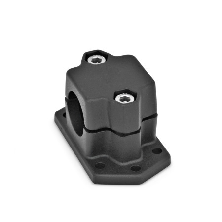  FMS Flansch-Klemmverbinder, mehrteilig, mit sechs Befestigungsbohrungen, Aluminium d<sub>1</sub> / s: B - Bohrung
Oberfläche: 2 - strukturiert pulverbeschichtet, Schwarz, RAL 9005