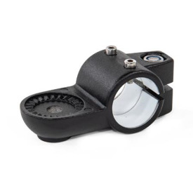  LSQ.E Laschen-Verfahrschlitten, Aluminium Typ: IV - mit Innenverzahnung<br />d1: G - mit Gleiteinsatz<br />Oberfläche: 2 - strukturiert pulverbeschichtet, Schwarz, RAL 9005